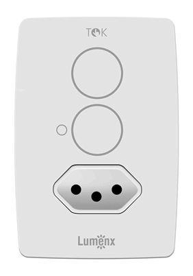 Interruptor Programável Touch 2 pads c/ Tomada - Tok - Lumenx Menor preço em Interruptor Programável Touch 2 pads c/ Tomada - Tok - Lumenx