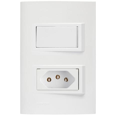 Interruptor Siemens Vivace 4X2 1T Simples + 1 Tomada 2P+T 10A Menor preço em Interruptor Siemens Vivace 4X2 1T Simples + 1 Tomada 2P+T 10A