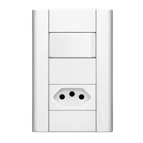 Interruptor Simples 20A 4X2 1 Tecla e Tomada Branco Modulare Fame Menor preço em Interruptor Simples 20A 4X2 1 Tecla e Tomada Branco Modulare Fame