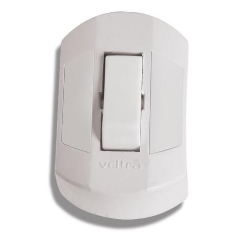 Interruptor Simples Retangular Branca Externo 10a - Veltra Menor preço em Interruptor Simples Retangular Branca Externo 10a - Veltra