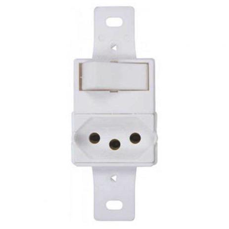Interruptor Simples Sem Placa 1 Tecla e Tomada 20A Branco Lumibras Menor preço em Interruptor Simples Sem Placa 1 Tecla e Tomada 20A Branco Lumibras