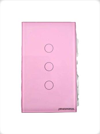 Interruptor Touch Led 3 Botões Rosa RF433Mhz Wi-fi - NOVA DIGITAL Menor preço em Interruptor Touch Led 3 Botões Rosa RF433Mhz Wi-fi - NOVA DIGITAL