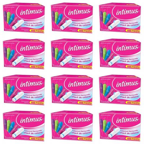 Intimus Absorvente Interno Médio C/8 (Kit C/12) Menor preço em Intimus Absorvente Interno Médio C/8 (Kit C/12)