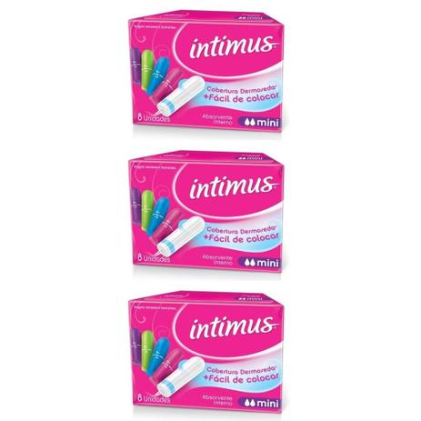 Intimus Absorvente Interno Mini C/8 (Kit C/03) Menor preço em Intimus Absorvente Interno Mini C/8 (Kit C/03)