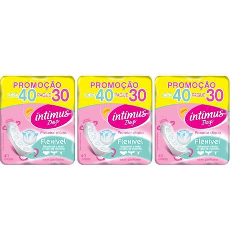 Intimus Days Absorvente Diário S/ Perfume S/ Abas C/40 (Kit C/03) Menor preço em Intimus Days Absorvente Diário S/ Perfume S/ Abas C/40 (Kit C/03)