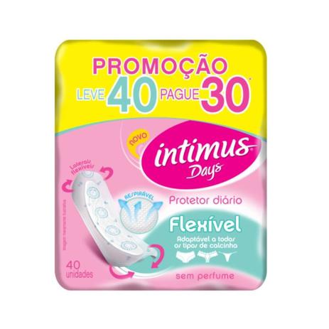 Intimus Days Absorvente Diário S/ Perfume S/ Abas C/40 Menor preço em Intimus Days Absorvente Diário S/ Perfume S/ Abas C/40