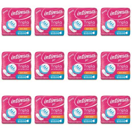 Intimus Gel Suave Absorvente Higiênico S/ Abas C/8 (Kit C/12) Menor preço em Intimus Gel Suave Absorvente Higiênico S/ Abas C/8 (Kit C/12)