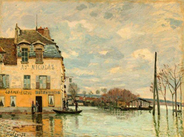 Inundação em Port-Marly - Alfred Sisley - Tela 30x40 Para Quadro - Santhatela é boa?
