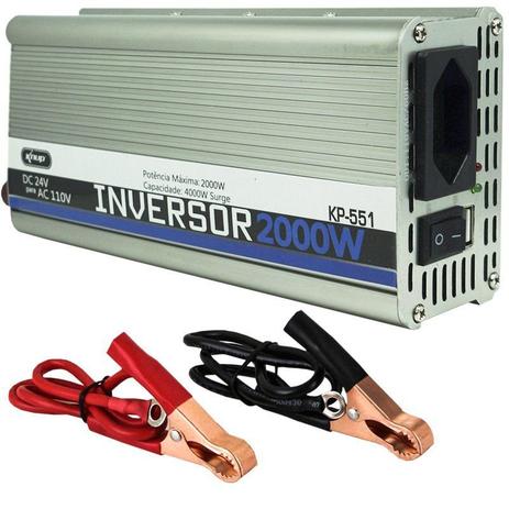 Inversor Conversor 24V Potência 2000W Veicular Transformador Tensão Knup KP-551 Cinza Menor preço em Inversor Conversor 24V Potência 2000W Veicular Transformador Tensão Knup KP-551 Cinza
