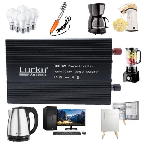 Inversor De Onda Senoidal 3000w 12v 220v Lucky Modificada - Lucky Amazônia Menor preço em Inversor De Onda Senoidal 3000w 12v 220v Lucky Modificada - Lucky Amazônia