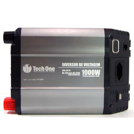 Inversor de Potência Tech One 1000W 12V para 220V - Tomada USB - Techone Menor preço em Inversor de Potência Tech One 1000W 12V para 220V - Tomada USB - Techone
