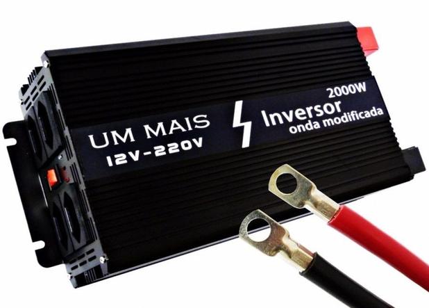 Inversor de Tensão Veicular Um Mais - 2000w - 12v para 220v - Onda Modificada - 4 Tomadas Padrão Brasileiro Menor preço em Inversor de Tensão Veicular Um Mais - 2000w - 12v para 220v - Onda Modificada - 4 Tomadas Padrão Brasileiro