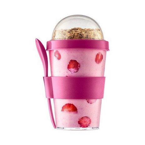 Iogurteira Plastica 350ML com Colher Rosa SR113/1 Sanremo Menor preço em Iogurteira Plastica 350ML com Colher Rosa SR113/1 Sanremo