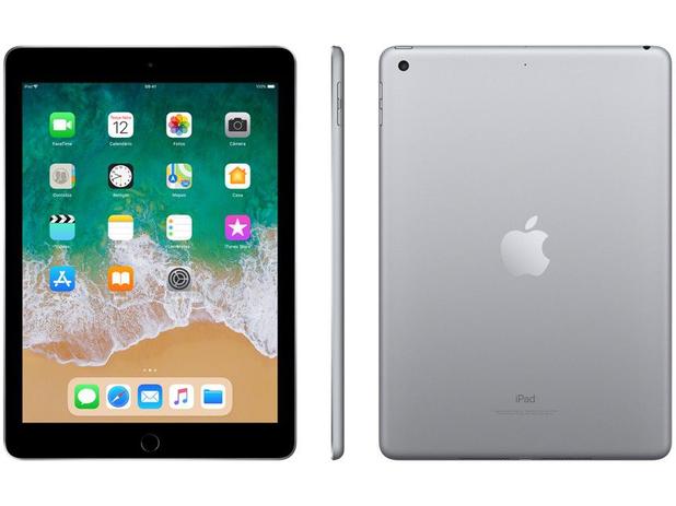 iPad Apple 128GB Cinza Espacial Tela 9,7” Retina - Proc. Chip A9 Câm. 8MP + Frontal iOS 11 Touch ID