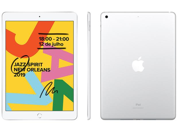 iPad Apple 32GB Prateado Tela 10,2” Retina - Proc. Chip A10 Câm. 8MP + Frontal 1,2MP iPadOS Menor preço em iPad Apple 32GB Prateado Tela 10,2” Retina - Proc. Chip A10 Câm. 8MP + Frontal 1,2MP iPadOS
