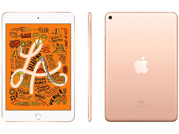iPad Mini Apple 256GB Dourado 7,9” Retina - Proc. Chip A12 Câm. 8MP + Frontal 7MP iOS 12 Menor preço em iPad Mini Apple 256GB Dourado 7,9” Retina - Proc. Chip A12 Câm. 8MP + Frontal 7MP iOS 12