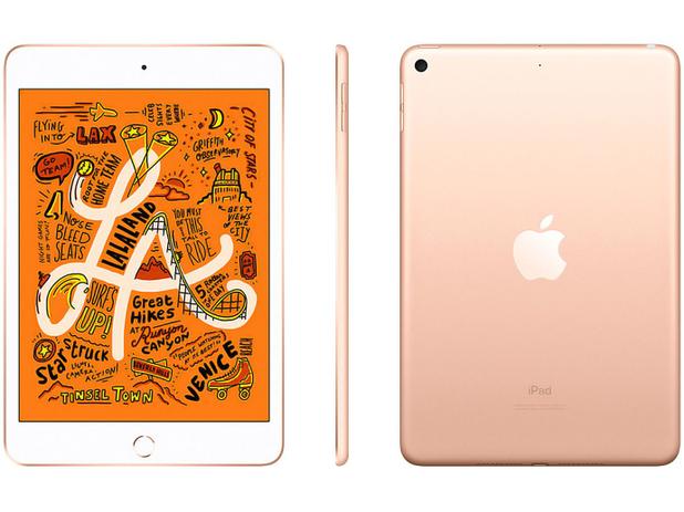 iPad Mini Apple 64GB Dourado 7,9” Retina - Proc. Chip A12 Câm. 8MP + Frontal 7MP iOS 12 Menor preço em iPad Mini Apple 64GB Dourado 7,9” Retina - Proc. Chip A12 Câm. 8MP + Frontal 7MP iOS 12
