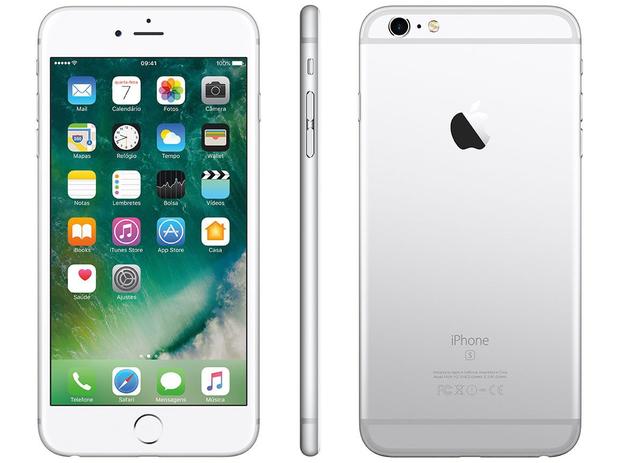 iPhone 6s Plus Apple 128GB Prata 4G Tela 5.5” - Retina Câm. 12MP + Selfie 5MP iOS 10 Proc. Chip A9 Menor preço em iPhone 6s Plus Apple 128GB Prata 4G Tela 5.5” - Retina Câm. 12MP + Selfie 5MP iOS 10 Proc. Chip A9