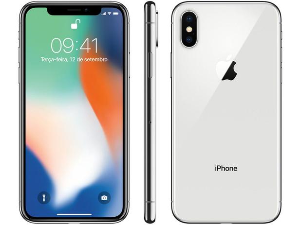iPhone X Apple 64GB Prata 4G Tela 5,8” Retina - Câmera 12MP + Selfie 7MP iOS 11 Proc. Chip A11
