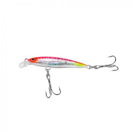 Isca Artificial Peixe com 2 Garateias Rosa com Cinza Meia Agua Albatroz Menor preço em Isca Artificial Peixe com 2 Garateias Rosa com Cinza Meia Agua Albatroz