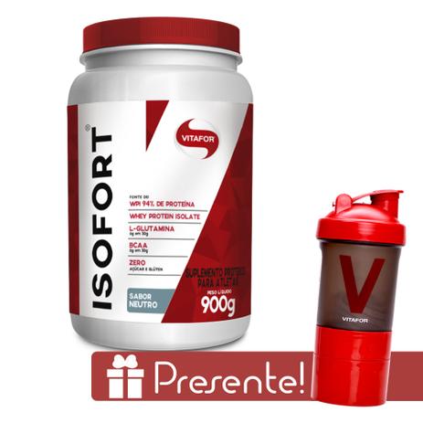 Isofort 900g Neutro - Whey Protein Isolado + Coqueteleira 3 compartimentos - Vitafor Menor preço em Isofort 900g Neutro - Whey Protein Isolado + Coqueteleira 3 compartimentos - Vitafor