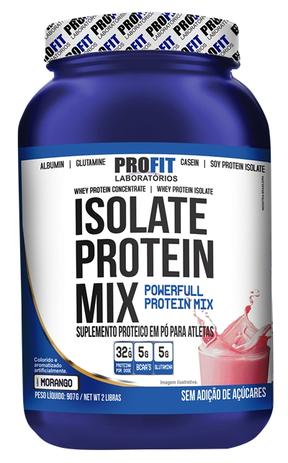 ISOLATE PROTEIN MIX - Pote 907 gramas - Morango - Profit Menor preço em ISOLATE PROTEIN MIX - Pote 907 gramas - Morango - Profit