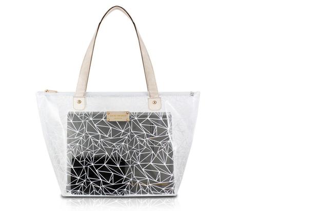 Jacki Design Bolsa Shopper Transparente Cor Branco Menor preço em Jacki Design Bolsa Shopper Transparente Cor Branco