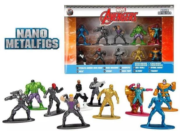 JADA - Miniaturas Metal Nano - Super Heróis E Vilões - MARVEL - Pack C/10 Personagens Menor preço em JADA - Miniaturas Metal Nano - Super Heróis E Vilões - MARVEL - Pack C/10 Personagens