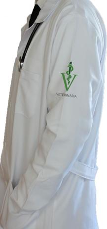 Menor preço em Jaleco De Tecido Oxford MASCULINO De Manga Longa Branco Com Logo Medicina Veterinária Bordado - Lojao da saude