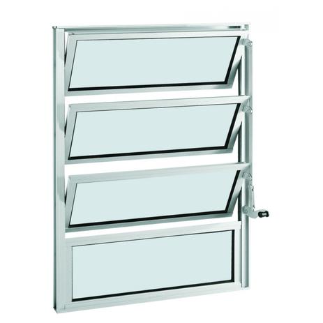 Janela Basculante Alumínio 3 Folhas Sasazaki 80cmx80cmx3,3cm Branco Menor preço em Janela Basculante Alumínio 3 Folhas Sasazaki 80cmx80cmx3,3cm Branco