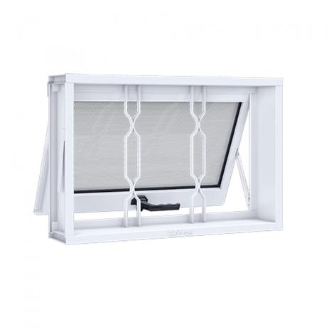 Janela de Aço Máximo-Ar com Grade Mosaico Riobras 40cmx60cm Branco Menor preço em Janela de Aço Máximo-Ar com Grade Mosaico Riobras 40cmx60cm Branco