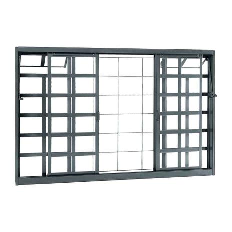 Janela Massa Externa Quadriculada com Grade e Bandeira em Aço 100 x 150 x 8 cm 4 Folhas Belfort Sasazaki Menor preço em Janela Massa Externa Quadriculada com Grade e Bandeira em Aço 100 x 150 x 8 cm 4 Folhas Belfort Sasazaki
