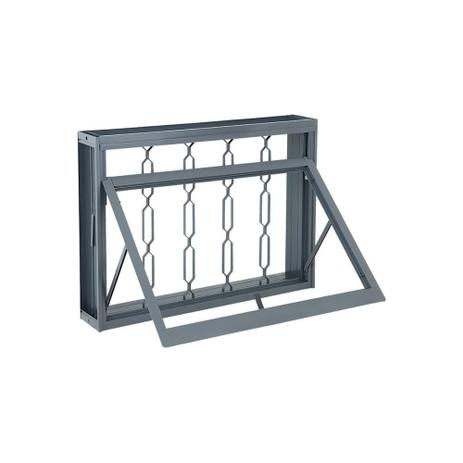 Janela Maxim-Ar com Grade Elo Silenfort 60x60cm Cinza - Sasazaki Menor preço em Janela Maxim-Ar com Grade Elo Silenfort 60x60cm Cinza - Sasazaki