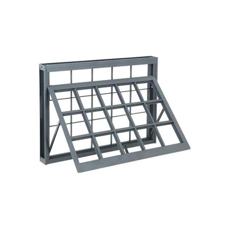 Janela Maxim-Ar com Grade Quadriculada Silenfort 60x80cm Cinza - Sasazaki Menor preço em Janela Maxim-Ar com Grade Quadriculada Silenfort 60x80cm Cinza - Sasazaki