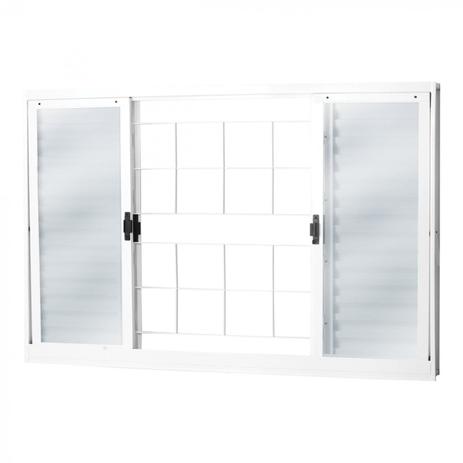 Menor preço em Janela Veneziana Aço 6 Folhas com Grade Quadriculada MGM Minas Sul 100cmx120cm Vidro Mini Boreal Branco