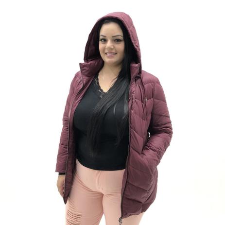 jaqueta de nylon feminina longa