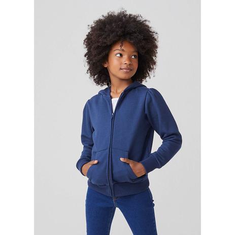 womens navy moletom com capuz zip up