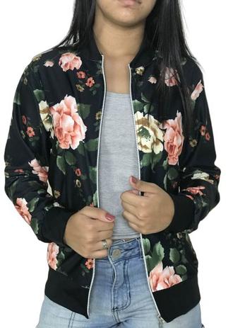 jaqueta feminina floral