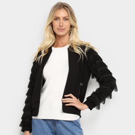 jaqueta de franja feminina