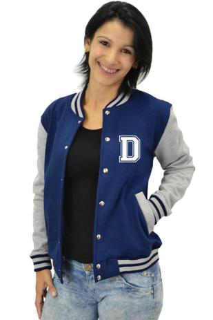 Jaqueta College Feminina Universitária Americana - Letra D - Partiucompras Menor preço em Jaqueta College Feminina Universitária Americana - Letra D - Partiucompras