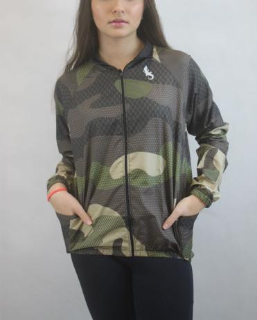 corta vento feminina camuflada