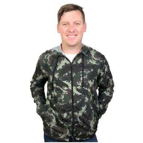 jaqueta camuflada masculina com capuz