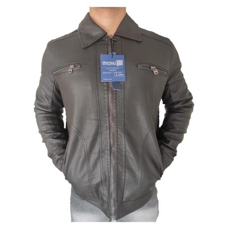 jaqueta de couro sport masculina