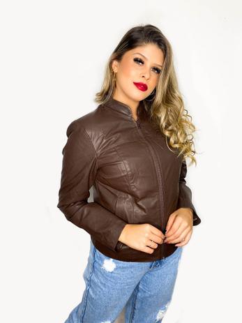 blusa de couro feminina