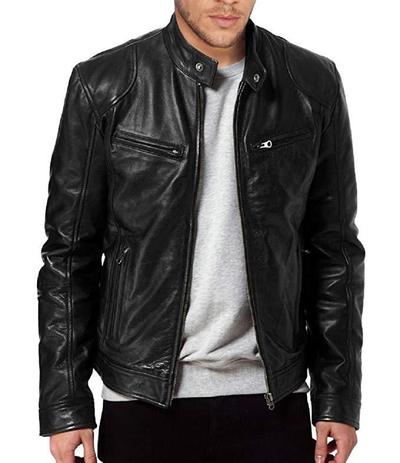 Jaqueta de couro masculina Slim fit Impermeavel - Tbasics Menor preço em Jaqueta de couro masculina Slim fit Impermeavel - Tbasics