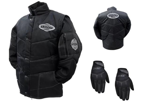 Jaqueta Frio Inverno Original Arizona Refletiva Preta Manga Removível Moto Motoboy + Luva X11 Fit Touch Screen Menor preço em Jaqueta Frio Inverno Original Arizona Refletiva Preta Manga Removível Moto Motoboy + Luva X11 Fit Touch Screen