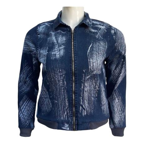 jaqueta jeans bomber feminina
