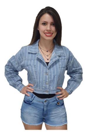 jaquetinha jeans feminina