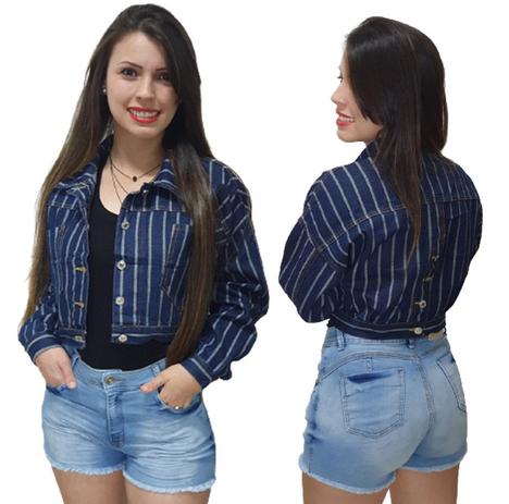 jaquetinha jeans feminina