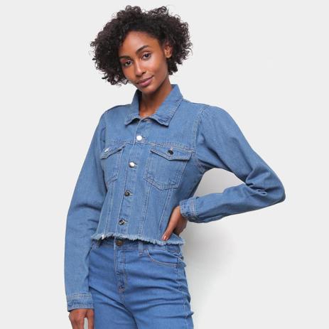 jaqueta jeans cropped feminina